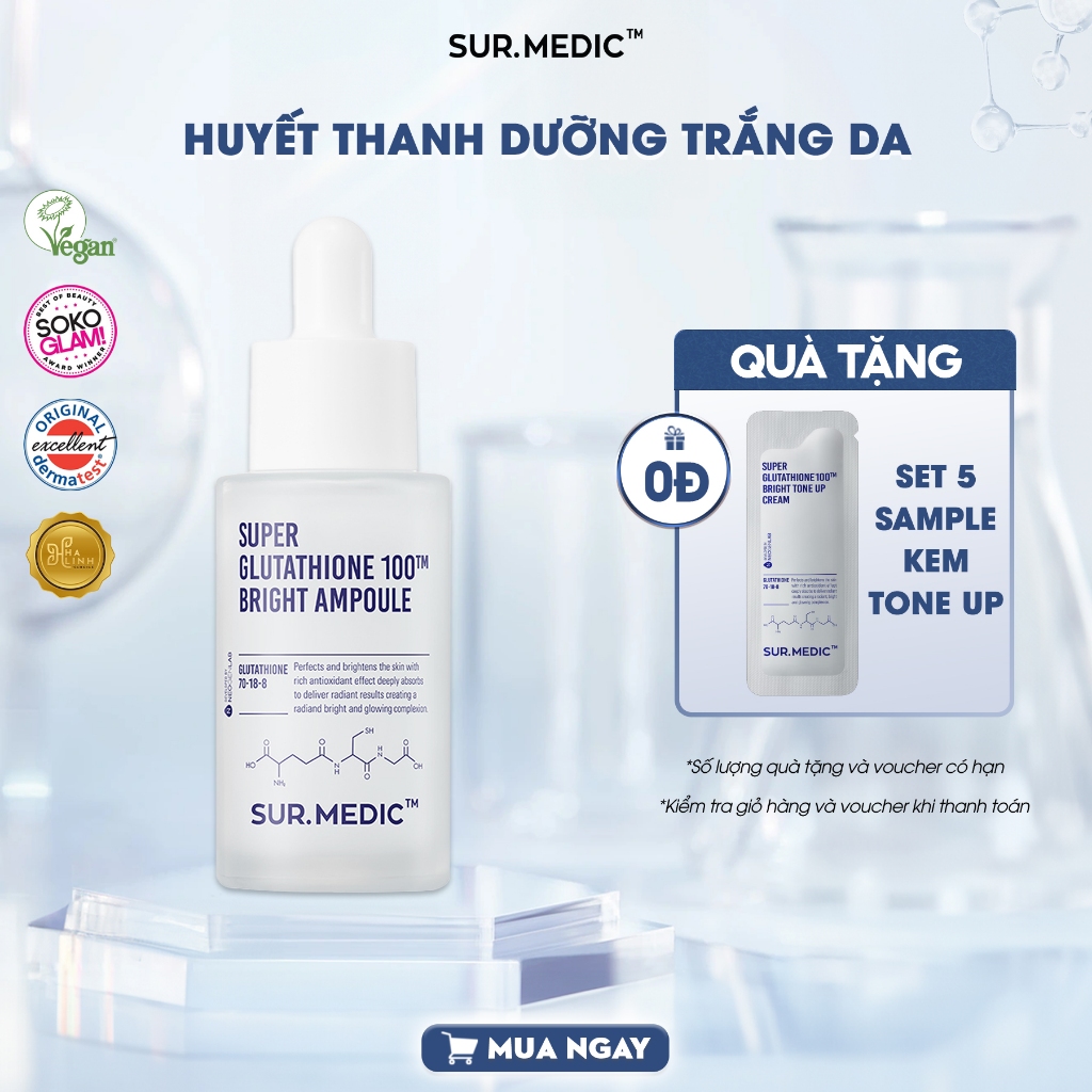 sur.medic super glutathione 100 bright ampoule Health Veda Organics Glutathione Builder main image 1